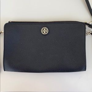 Tory Burch crossbody black with gold accents
